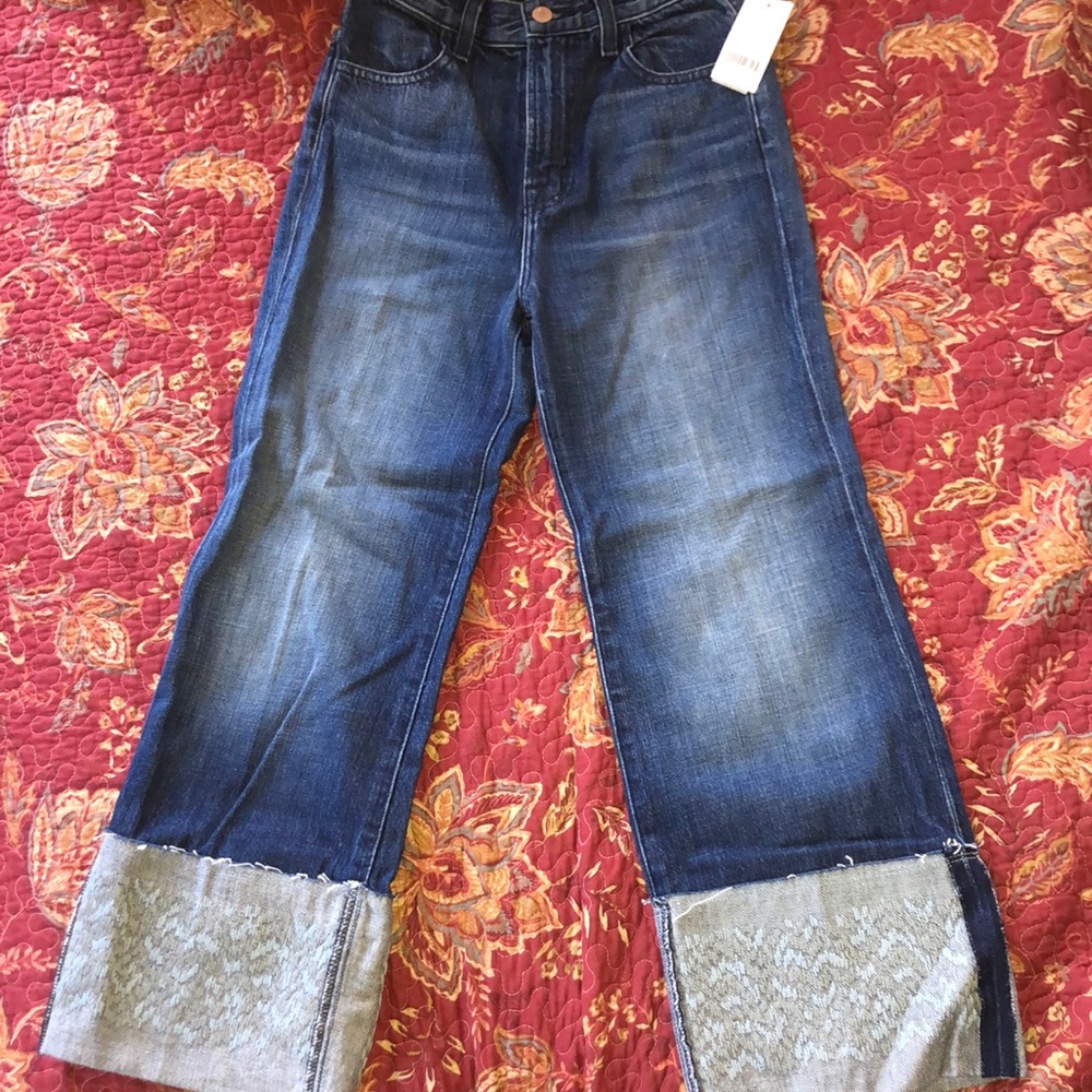 J Brand Joan crop super high-rise wide straight Jean 100% cotton. Size 25